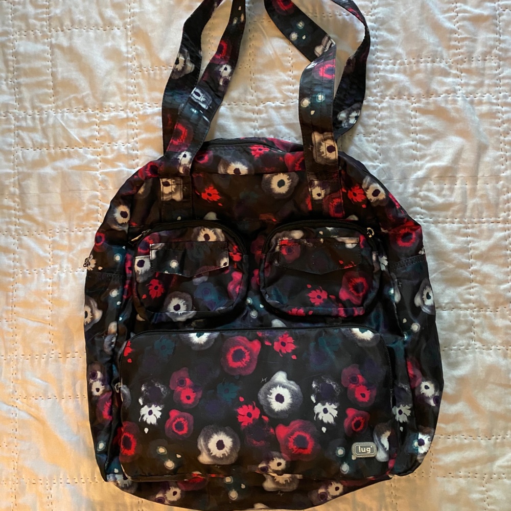Lug Packable Puddle Jumper Bag in Watercolor Black